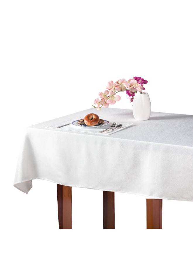 مفرش طاولة مستطيل سادة أنيق أبيض 150 × 250 سم HYN-03TH